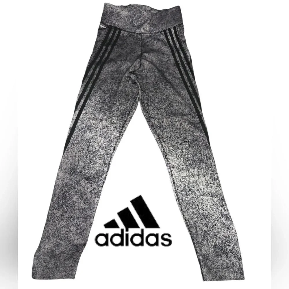 Adidas Aeroready Speckled Black and Gray Leggings Size Small